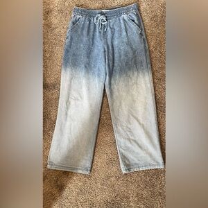 Vanilla Star Women's Blue and Gray Wide Leg Jeans